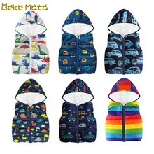 

BEKE MATA Sleeve Jacket For Boy Autumn Winter 2018 Cartoon Boy Vest Kids Hooded Zipper Toddler Boys Coats Children's Jackets