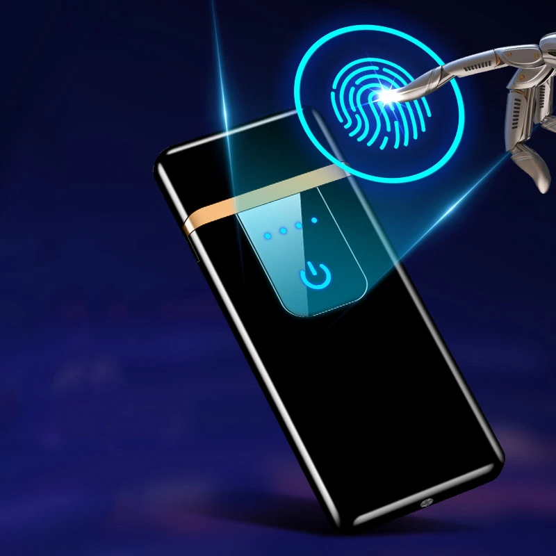 Новинка ультратонкая зажигалка с USB зарядкой Электронная сенсорным экраном