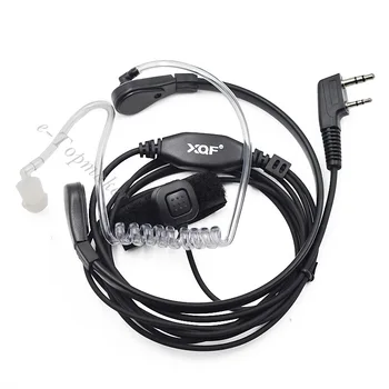 

XQF 10pcs Throat Microphone Mic PTT Headset Earpiece for Kenwood BAOFENG Ham Radio Talkie GT-3 UV 5R BF-F8+ UV-6R RT-5R H777