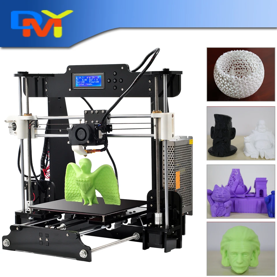 High Quality Precision Reprap Prusa i3 DIY 3d Printer kit (with 1 Roll Filament 16GB SD card,LCD) Material size 220*220*235mm