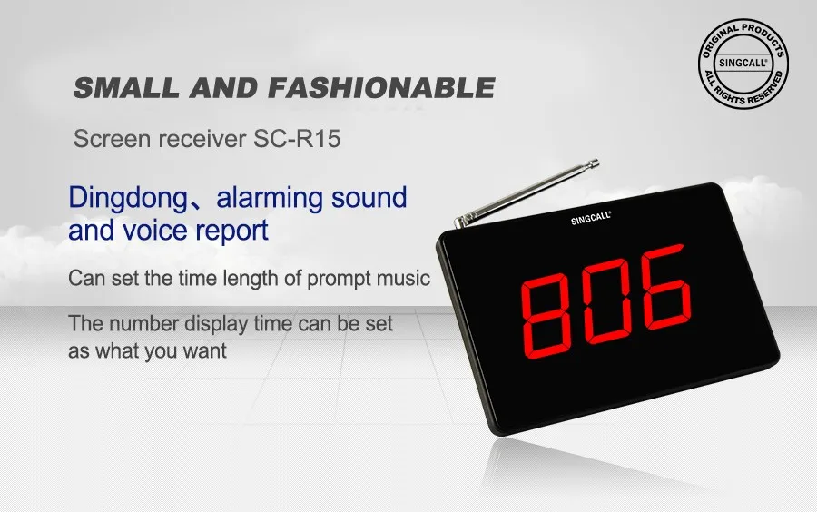 Clearance SINGCALL Wireless Calling System, 10 customers waterproof pagers with service and cancel keys, 1 pc of receiver 0