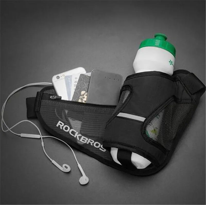 ROCKBROS Cycling Bike Bicycle Reflective Outdoor Bag Bike Water Bottle Belt Bag Waist Bag Cycling Travel Fitness Running Waist B