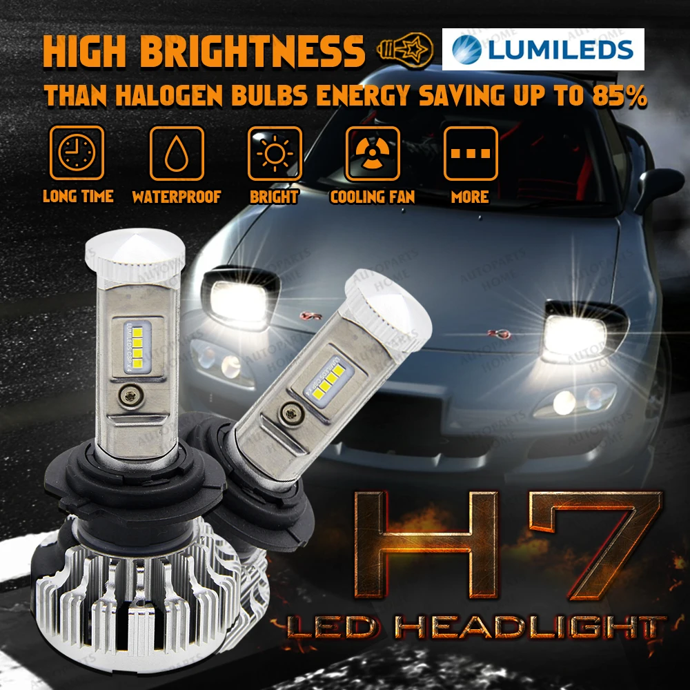 

For Philips H7 LED Car Headlight Bulbs 70W 80W 120W Error Free Canbus White 6000K Head Lamp Front Light High-Low For Adui VW BMW