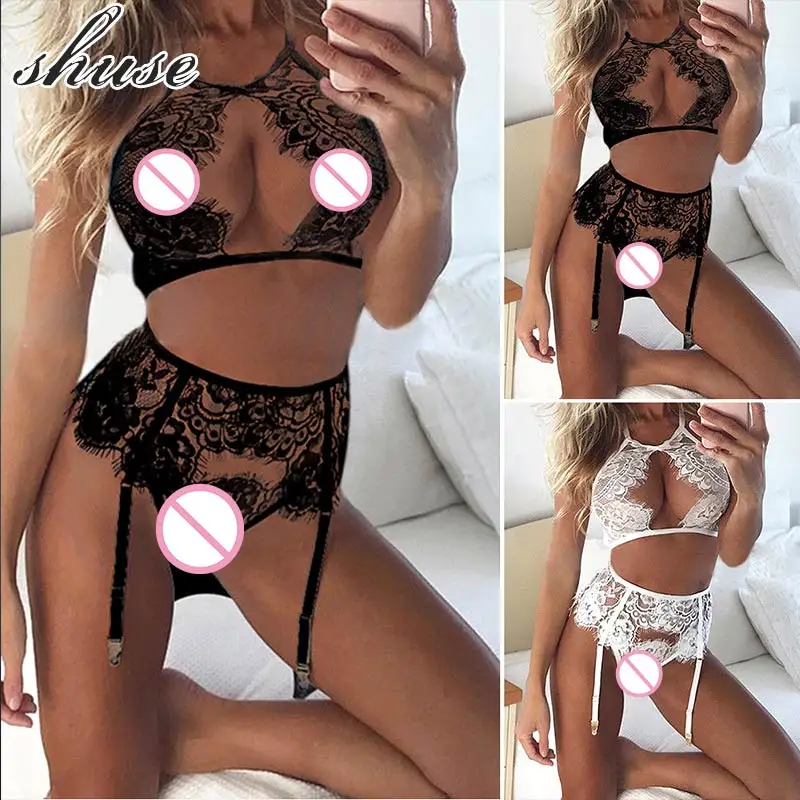 

Sexy Lace Erotic Set Lingerie Transparent Women Underwear Costume Plus Size Nightwear Hot Erotic Pron Baby Doll Sleepwear Club