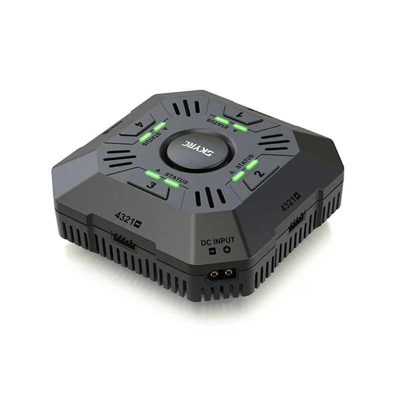 E4Q SKYRC Charger 4 Ports Balance Charger for 2 - 4S LiPo Battery Charger 11-26.1V DC Input XT60 Connector 2A 3A 5A Adjustable