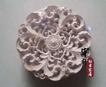 

Dongyang wood carving wood applique motif wood shavings corner flower furniture door cabinet door applique chinese style home