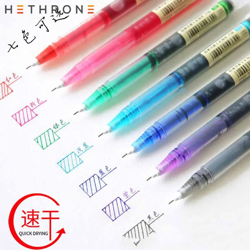 

Hethrone Quick drying 0.5mm Needle Straight Liquid Gel Fluent Writing Pilot High-grade Stationery Extra Fine Ink Roller Ball Pen