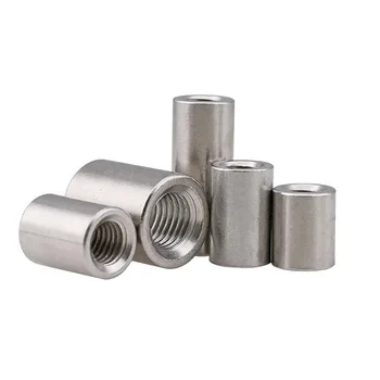 

1/2/5Pcs 304 Stainless Steel Extension And Thick Round Joint Nut M3 M4 M5 M6 M8 M10-M16 Cylindrical Screw Rod Welded Round Nut