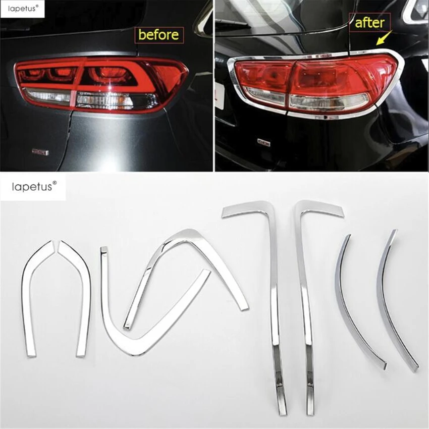 

Lapetus Accessories For KIA Sorento L 2015 2016 2017 Outside Rear Tailgate Tail Trunk Lights Lamp Molding Cover Kit Trim