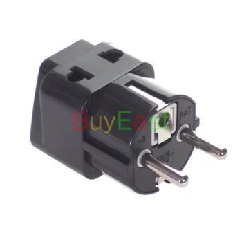 

Pack 5 Israel Schuko France Germany Travel Adapter 2 Outlet AC Power Plug Change World Plug Convert UK/US/AU/EU.... Black Color