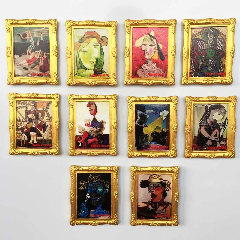 

New Handmade Painted Picasso Painting In Spain 3D Fridge Magnets Tourism Souvenirs Refrigerator Magnetic Stickers Gift