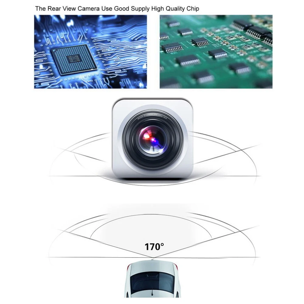 BYNCG WG12, Лучшая цена, Универсальная автомобильная камера заднего вида, камера заднего вида, парковочная резервная камера 009 м, угол 170 градусов, CCD HD, водонепроницаемая