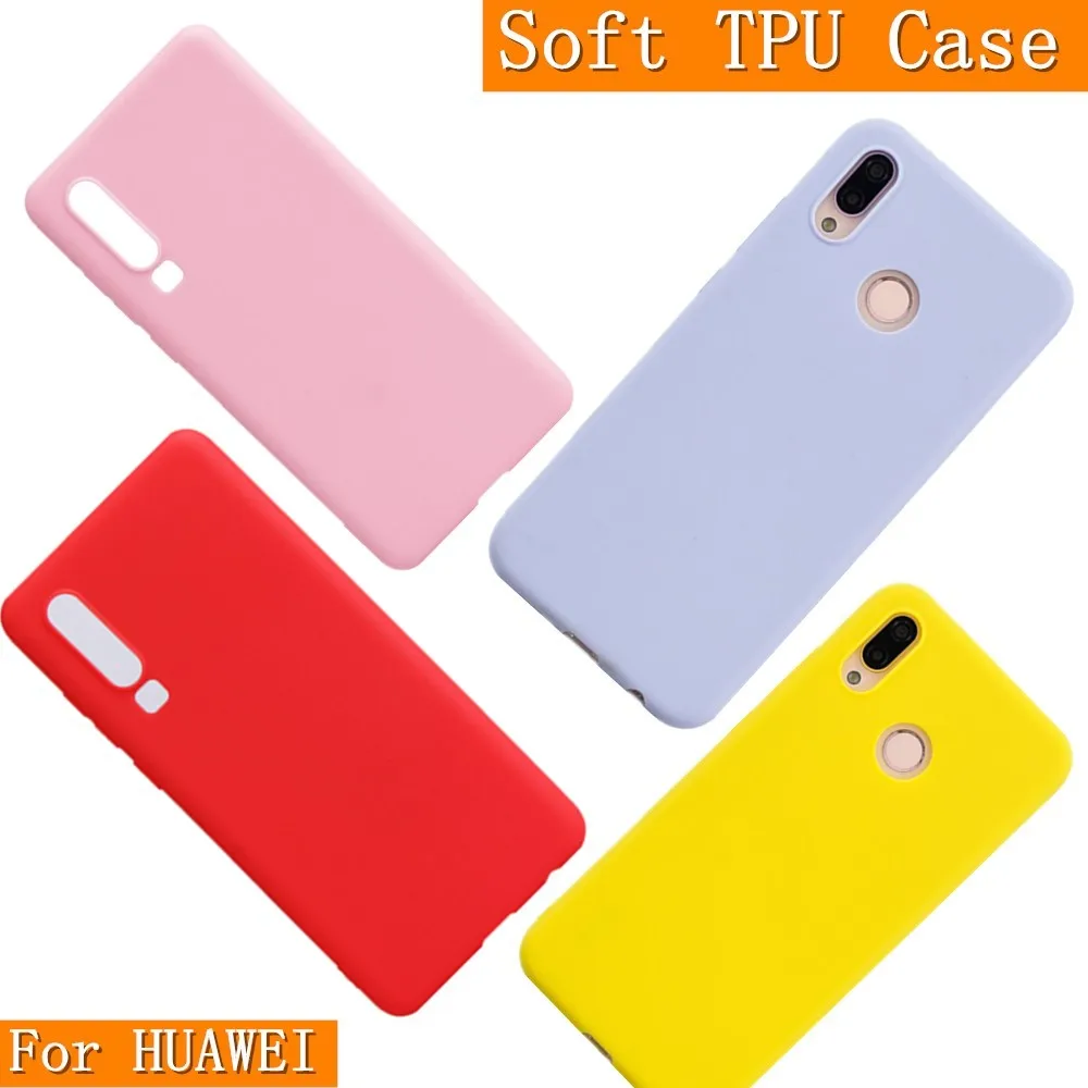 

Soft TPU Cover For Huawei P30 P20 Pro P10 P9 P8 Lite Case Candy Color For Huawei P20 Lite Conque For Huawei P Smart 2019 Fundas