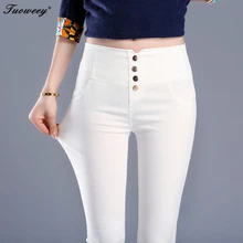 Tuoweey Новая мода весна лето размера плюс женская одежда 5XL белые узкие брюки женские сексуальные эластичные брюки с высокой талией
