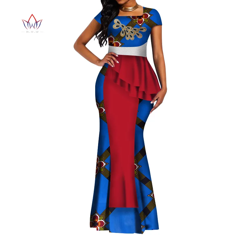 

summer Women traditional african dresses Brand Custom Clothing Africa Wax Dashiki Slim Cut Sexy Dress big size none BRW WY4778