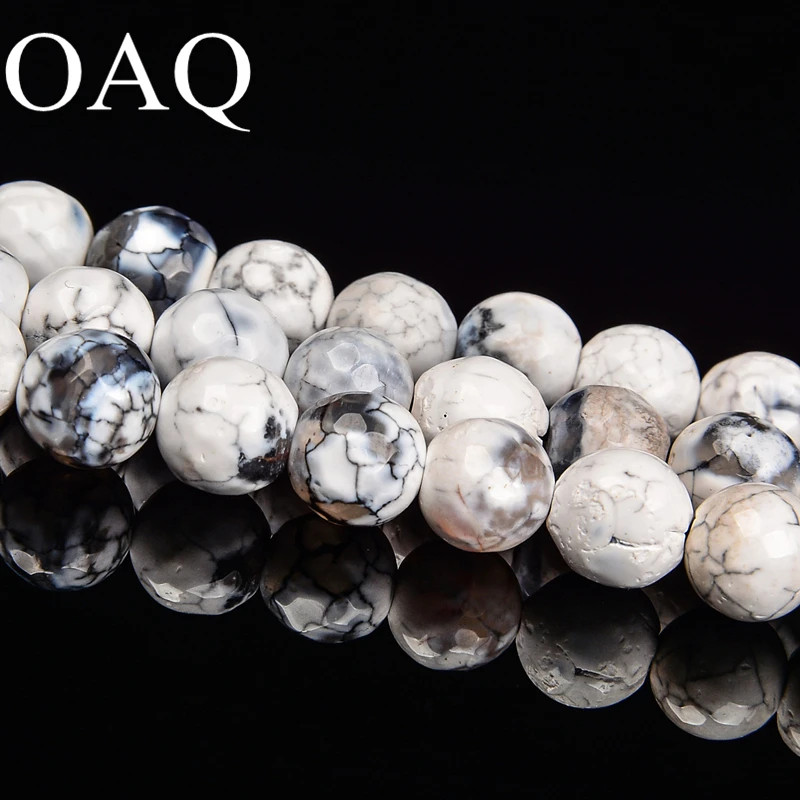 

6-10mm Carnelian Beads With Irregular Pattern Black And White Crack Beads Round Shape Natural Stone Beads For Jewelry Making