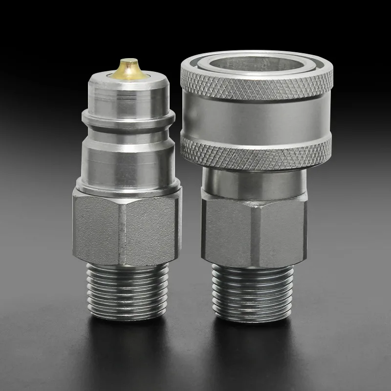 

1/4 3/8 1/2 3/4 1 inch close type hydraulic quick couping Quick Coupler Steel Material Plug Socket Connector Set