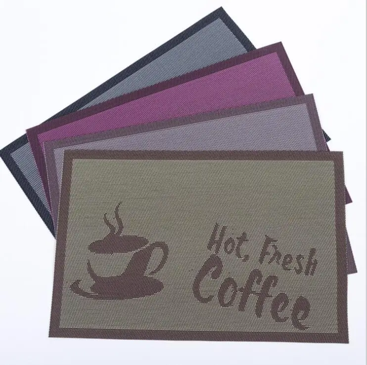  Fyjafon 4/6pieces Table Mat PVC Place Mat Waterproof Placemats for Kitchen Table Heat Protection Ta