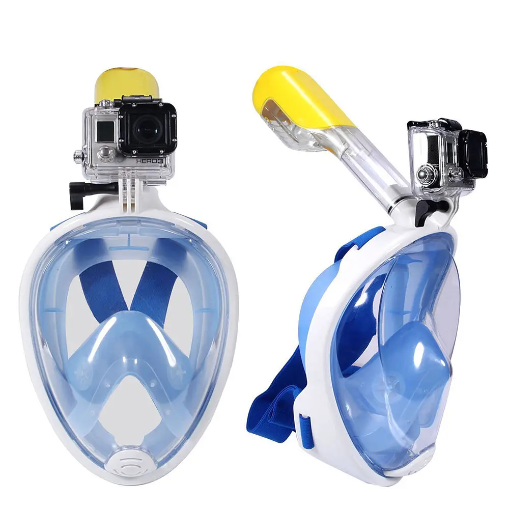 Camera Full Face Snorkeling Masks Panoramic View Anti fog Anti Leak Swimming Snorkel Scuba
