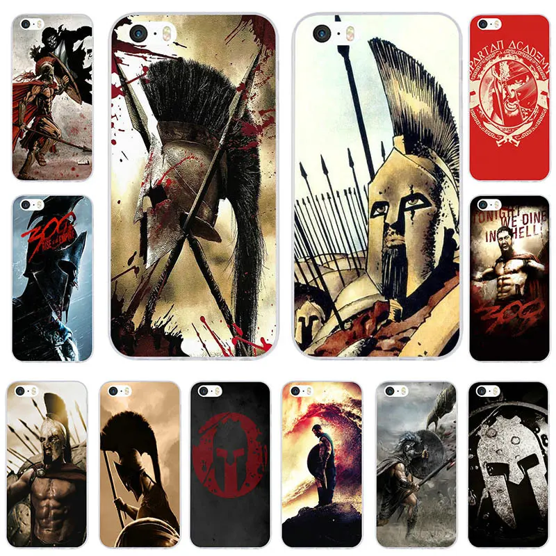 Мягкий силиконовый чехол из ТПУ для iPhone 4 4S 5 5S SE 6 6S Plus 7 8 8Plus X Fundas Coque Spartan 300 Warrior Movie |