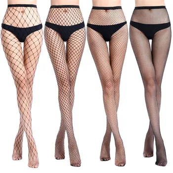 

4pcs/set Hollow Out Sexy Pantyhose Black Mesh Stocking Jeans Stretch Bottoming Fishnet Stockings Tights High Quality Female