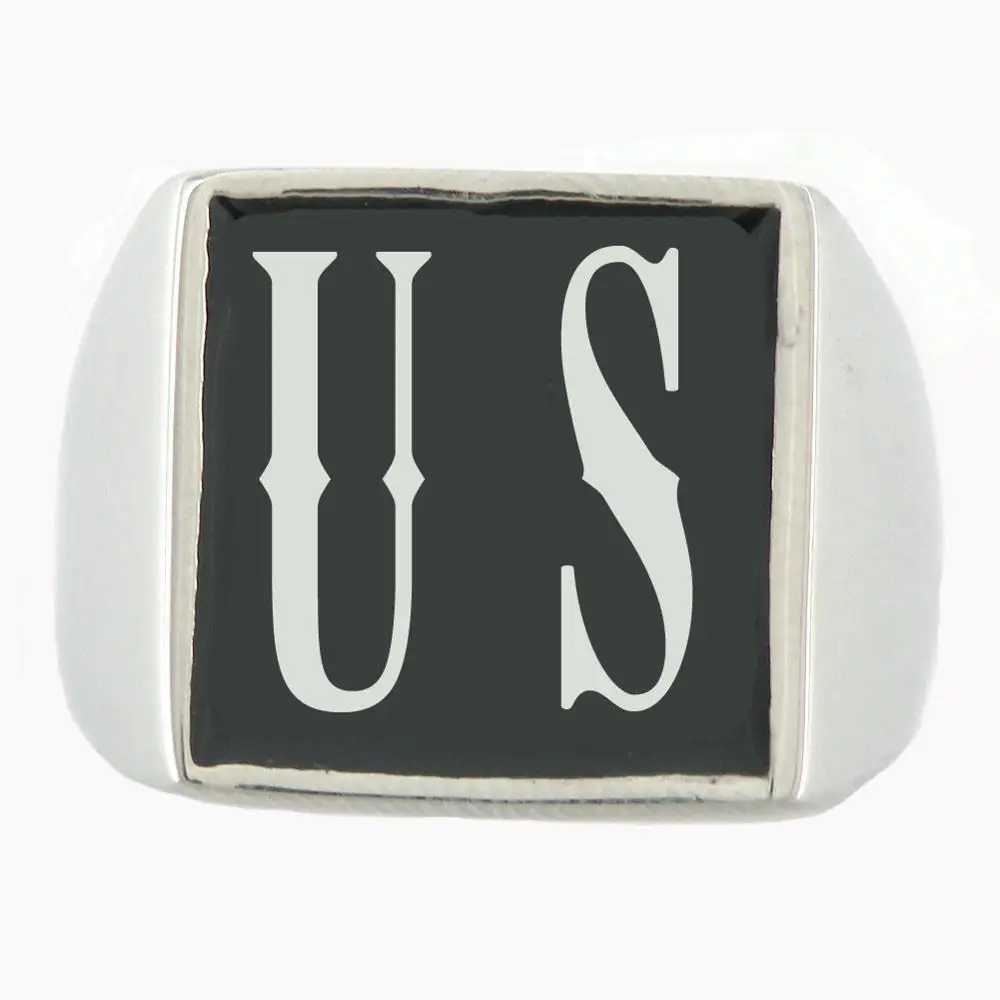 

Fanssteel Stainless steel jewelry CUSTOM MADE 2 LETTERS INITIALS Alphabets Numbers NAME RING Personalized Customized gift