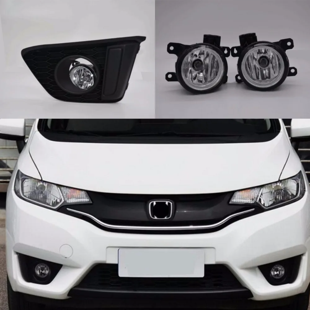 

JanDeNing Car Front Bumper Fog Lights Driving Lamp w/Switch+Harness For 2014-2016 Honda Fit Jazz