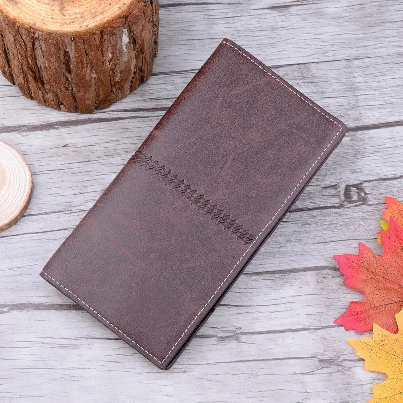

Vintage Long Men Wallet PU Leather Business Clutch Bag Wallets Bifold Purse Slim Fashion Male Wallets Multi-function Money Clip