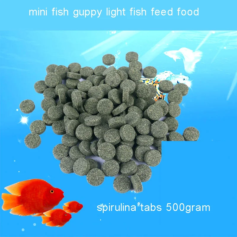 Маленькая рыбка мини-рыбка Гуппи светильник корм для рыбы креветки корм Спирулина таблетки для рыбы 500 грамм