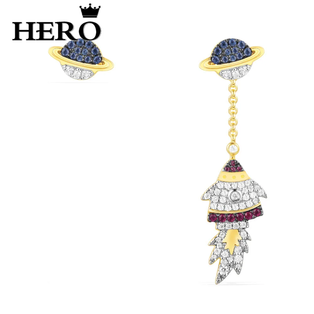 

HERO Original Copy High Quality 1:1 APM Asymmetric Rocket Earth Inlaid Cubic Zirconia Earnail Logo Free Envelope Mail