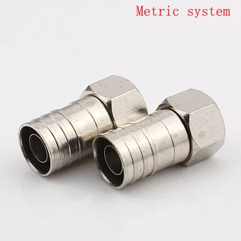 

10pcs Metric F Plug Cable TV Connector Ferrules 75-5F JacK Waterproof Double-shielded Wire Crimp Connector