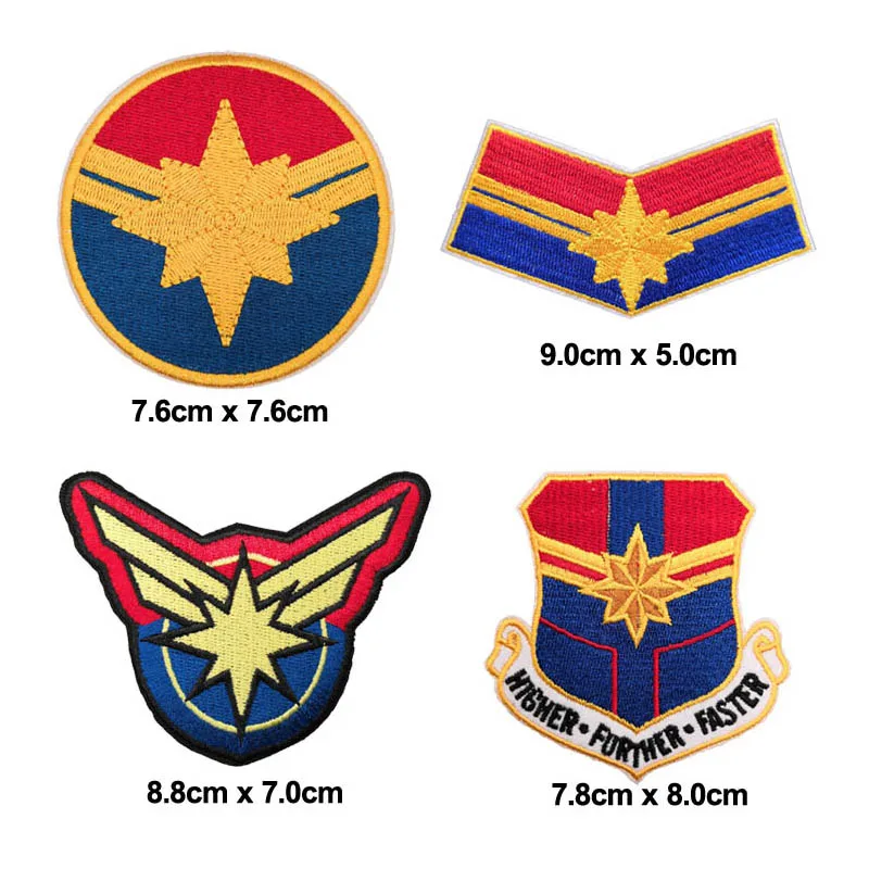 

Captain Marvel embroidered Iron on Patch, Super Female Hero Character jacket backpack jean clothing fabric DIY accessories