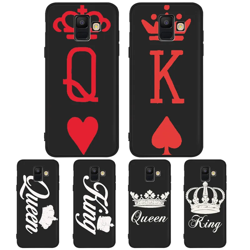 

king Queen Crown DIY Luxury For Samsung Galaxy A9 A8 A7 A6 A5 A3 J3 J4 J5 J6 J8 Plus 2017 2018 phone Case Cover Coque Etui funda