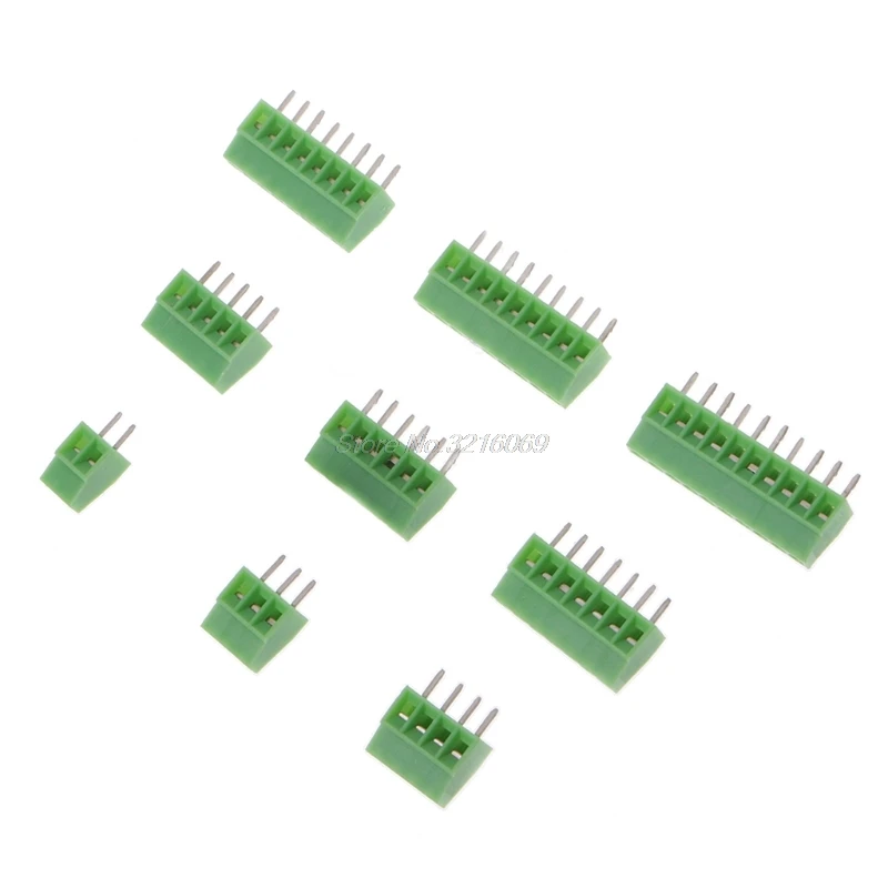 

10pcs PCB Universal Screw Terminal Blocks Connector 2.54MM Pitch PCB Mount Screws 2Pin-10Pin