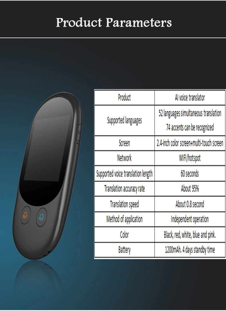 Портативный синхронный голосовой переводчик китайский английский многонациональный Интеллектуальный речевой переводчик wifi