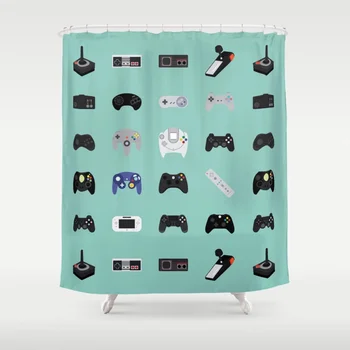 

Console Evolution Shower Curtain Decorative Waterproof Polyester Fabric 8 Sizes Shower Curtain 12 Hooks