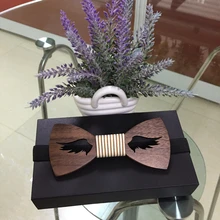 Новинка года классический полые борода крылья благородная древесина лук Галстуки для мужские Нарядные Костюмы для свадьбы деревянный галстук-бабочка Форма Bowknots тонкий cra