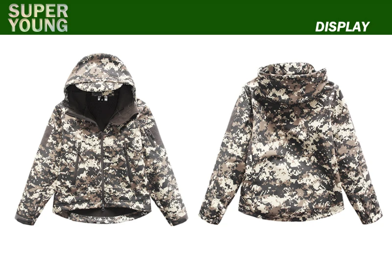 Детские камуфляжные куртки для охоты и джунглей; Военная Тактическая флисовая детская ветровка для мальчиков; пальто для кемпинга; зимняя одежда