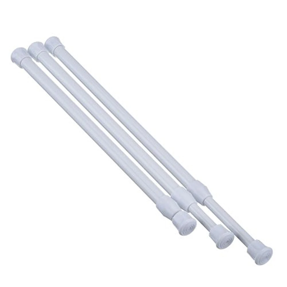 2 X Extendable Telescopic Spring Loaded Tension Curtain Rail Voile Pole Rod 