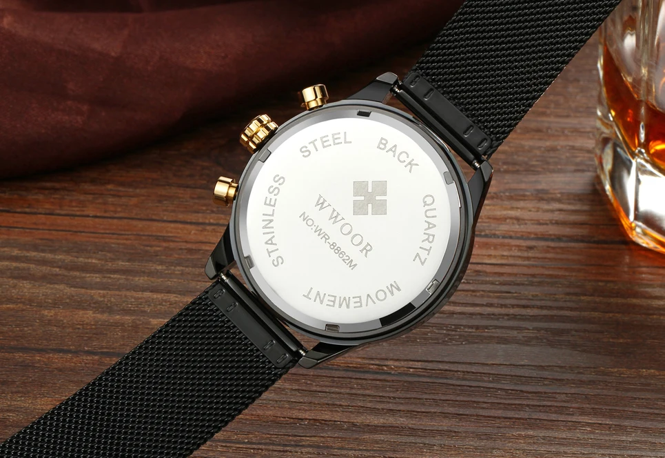 2019 WWOOR для мужчин s часы лучший бренд класса люкс водостойкие наручные часы Дата кварцевые часы для мужчин спортивный хронограф часы Erkek