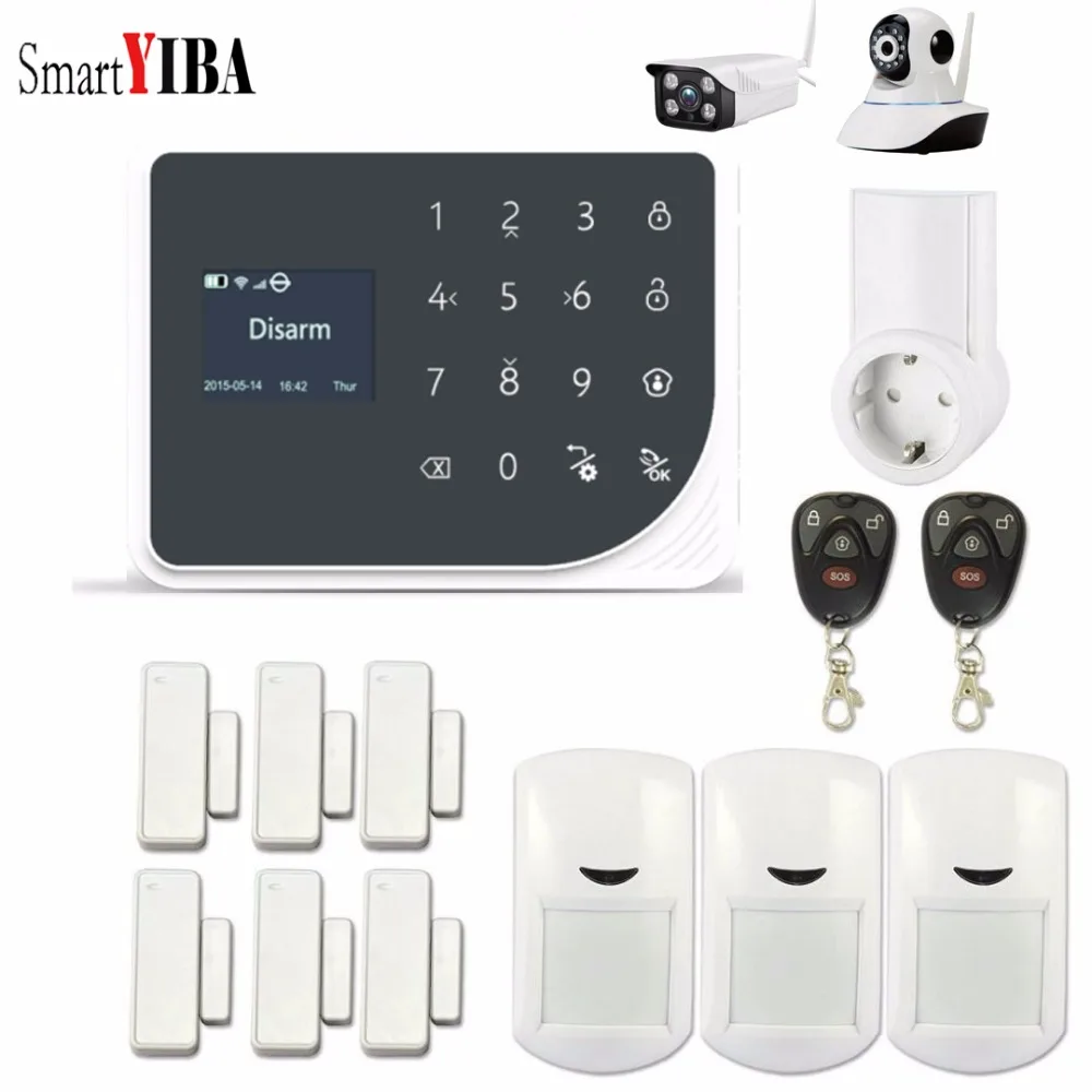 

SmartYIBA WiFi GSM GPRS SMS Wireless Home Security Alarm System IOS Android APP Remote Control Smart Socket Video IP Camera