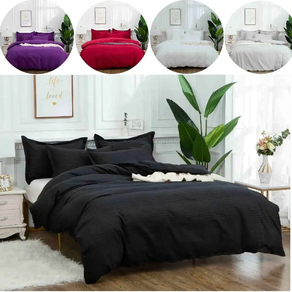 

Pure Color Satin Pattern Printing Lightweight Material Pillowcase 5 Size Duvet Cover Single Double Full Queen King bedding sets