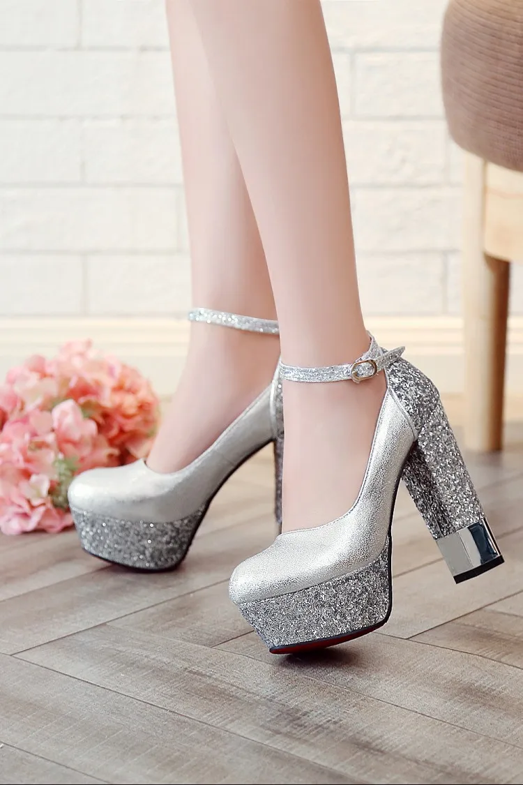 SARAIRIS Top Quality Large Size 32-43 Bling Upper Pumps Shoes Women High Heels Sexy Party Wedding Bride Shoes Woman