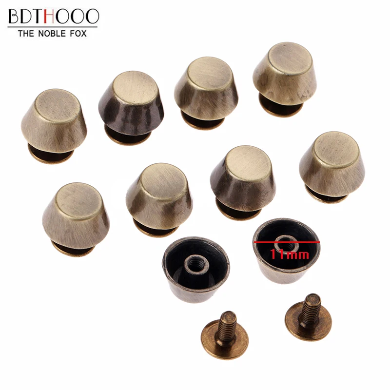 50pcs Feet Bag Bottom Studs Rivets for Leather Buttons Screw for Shoes