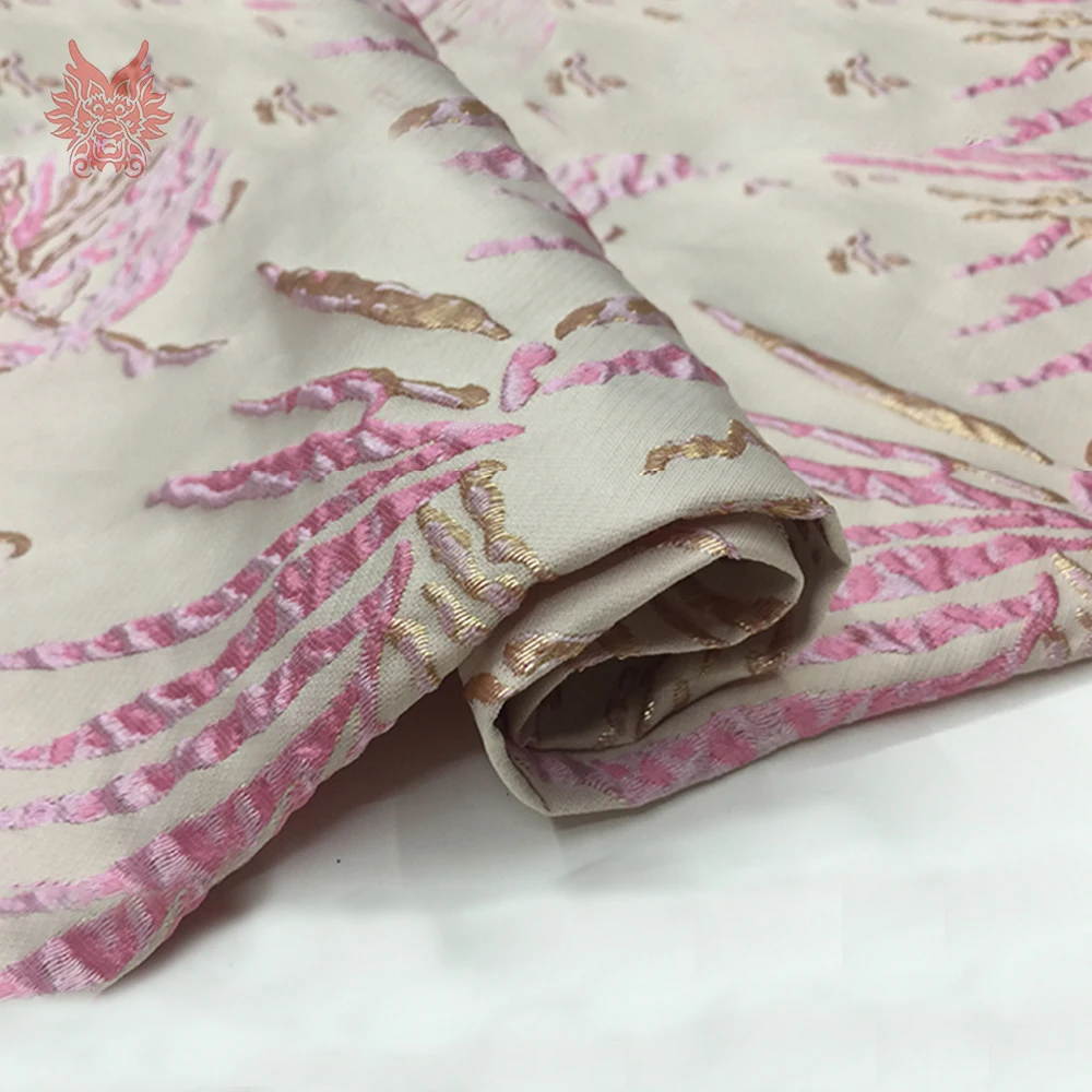 Французский стиль розовый синий Рельефный цветочный Металлик Жаккардовая парча ткань для платья ткань tela tecidos stoffen SP5442
