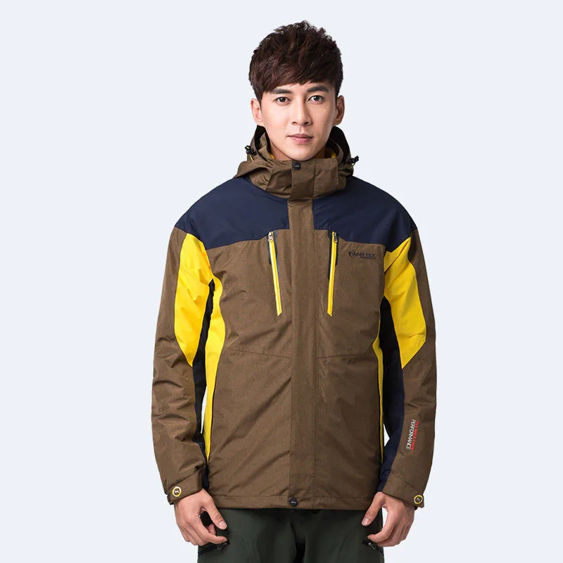 

Men's outdoor high quality men's two-piece suit for the winter waterproof breathable warm three-in-one mountaineering jacket 2