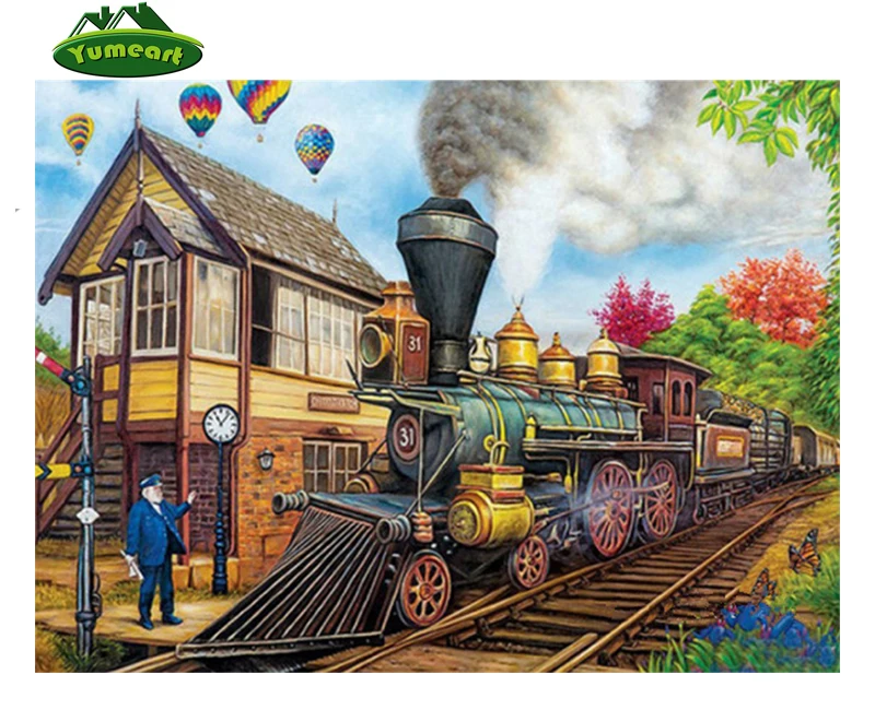 Steam Train Mosaic Diamond Painting Kit 30 x 40 cm