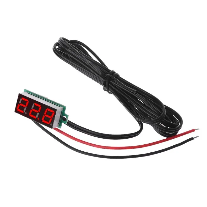 

0.28" Inch Mini Red Digital Thermometer 1M NTC Waterproof Probe Temperature Sensor DC 4-28V Temperature Tester Meter