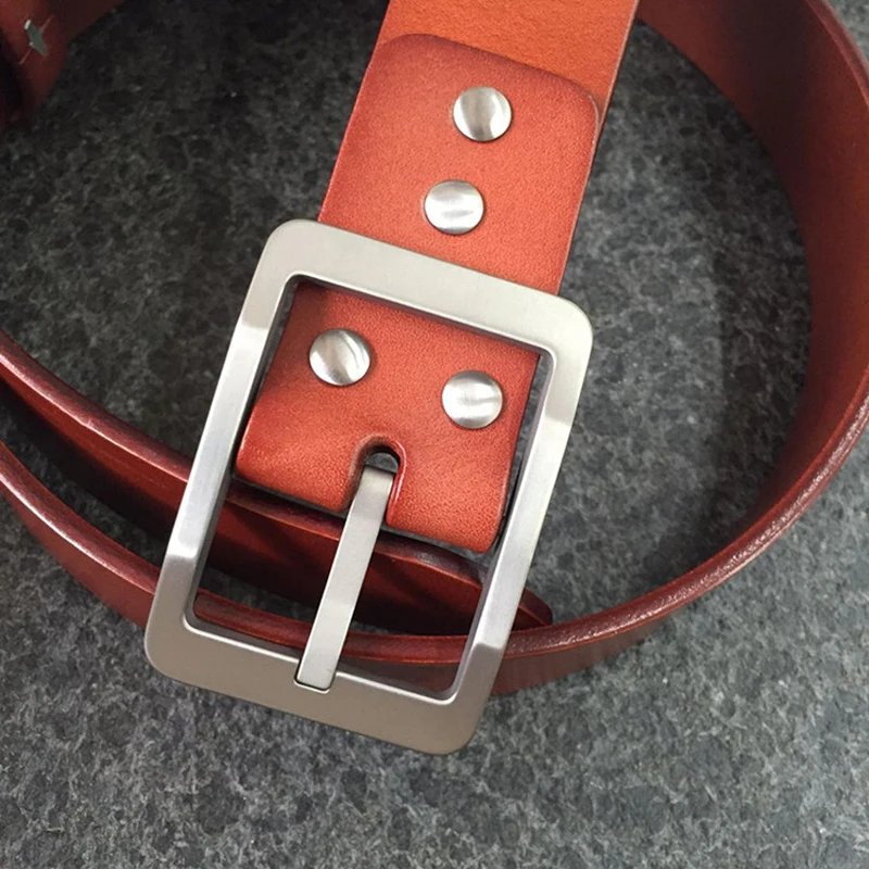 

Titanium 38 mm Buckle with Snap Fit Tan Leather Strap