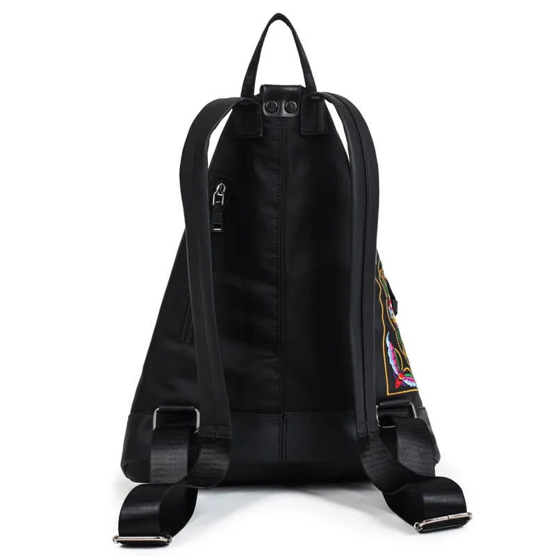 Бренд KVKY, винтажный Национальный женский нейлоновый рюкзак для девочек, женский рюкзак для путешествий, Сумка с вышивкой, водонепроницаемая Задняя сумка Mochila